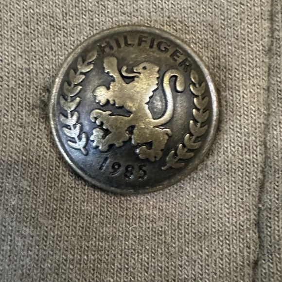 Tommy Hilfiger Classic Open-Front Military Band Jacket Size:M Green Buttons - Picture 9 of 11